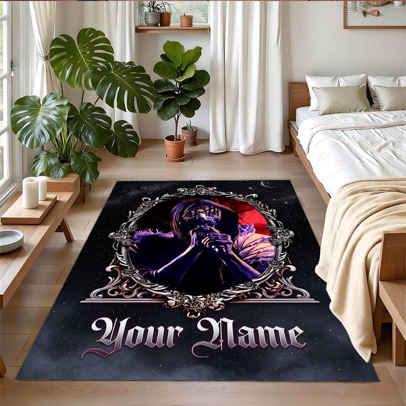 Crystal Velvet Rug Custom Name Text, Soft Non Slip Floor Mat Home DecorSleep Token