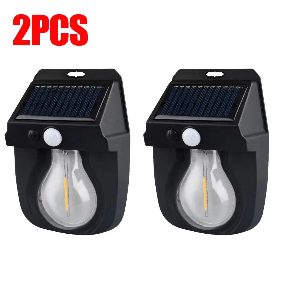 Ночной светильник на солнечной вольфрамовой батарее, интеллектуальный настенный светильник с датчиком движения, 3 режима освещения, водонепроницаемый фонарь для украшения двора и сада