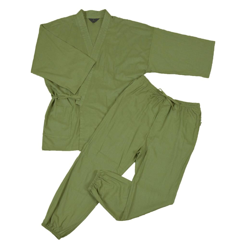 Хлопок Размер Трава Светлый Летний Хлопок Японский 100% Самэ, Тонкий, 3L, Зеленый, Зеленый, Мужской, Летний, Фестивальный, Брюки, Рабочая одежда, Пижама, Домашняя одежда,