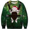 Funny Christmas Sweatshirts Animals Cats Dogs 3D Print Hoodies Women Streetwear Long Sleeve Pullovers Y2k Hoodie Woman Clothing