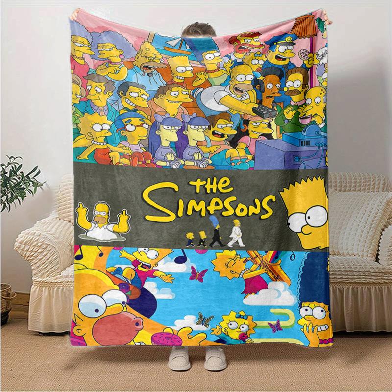 1Pc Simpsons Family Adventure Blanket Soft And Comfortable Casual Warm Camping Travel Christmas Halloween Gift M921746