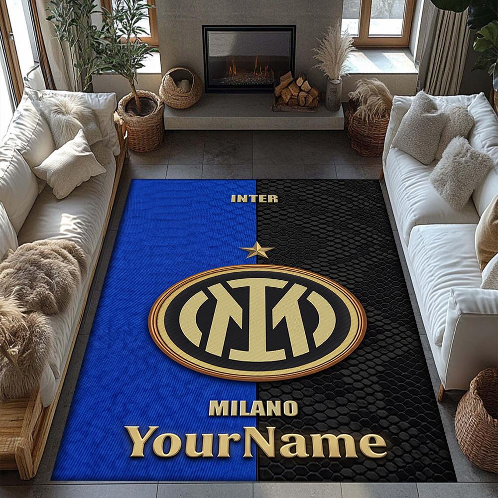 Inter Milan Customized Name Floor Rug Office Rug Perfect for Hallway Playrooms Foyer Decorate room Antislip Carpet Decorate Offices