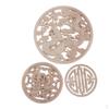 3pcs Round Decorative Wooden Appliques Furniture Onlay Decal 8/10/12cm