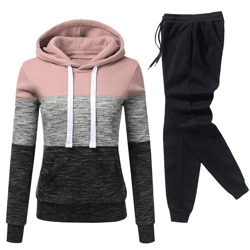 Winter Tracksuit Women 2 Piece Set Suit Female Hoodies and Pants Outfits 2021 Women's Clothing Autumn Warm Sweatshirts Outfits
