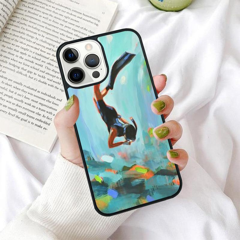 Чехлы для телефона для дайвинга, дайвера, акулы, дайвинга на iPhone 17 Air 16 15 14 12 13 PLUS 11 PRO MAX Задняя крышка Fundas
