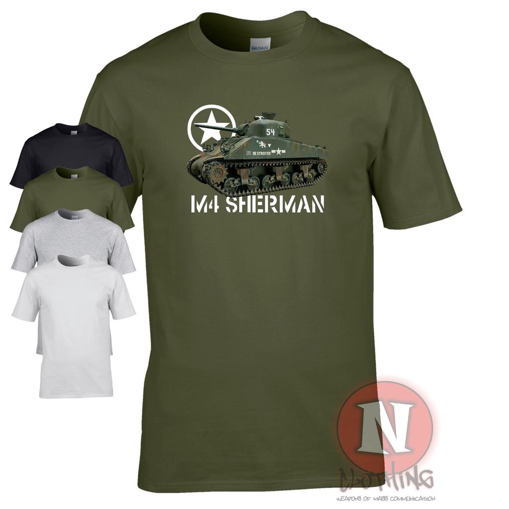 M4 Sherman Tank T-Shirt Military WW2 D-Day Historic Vehicle Allied WWII Wot