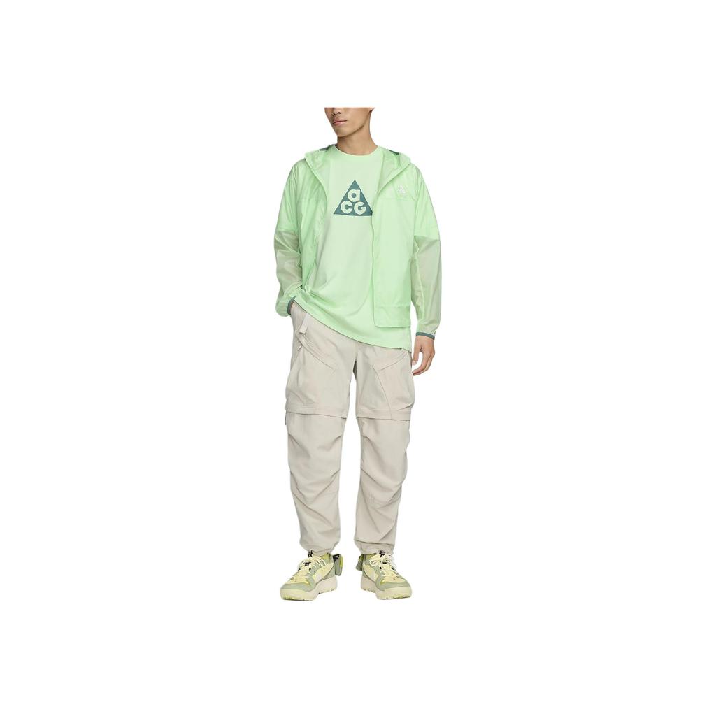Nike ACG Cinder Cone, однотонная повседневная куртка на молнии с капюшоном и длинными рукавами, мужские куртки светло-зеленого цвета DB0979-376
