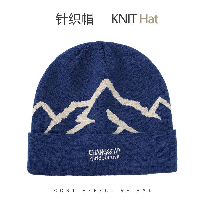 Warm ear protection knitted hat men's and women's autumn and winter outdoor mountaineering skiing cold hat big head circumference windproof versatile