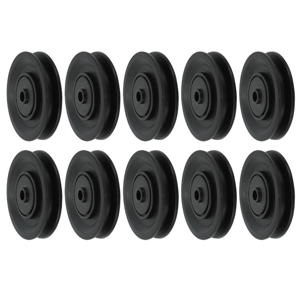 10pcs Smooth Nylon Cable Pulley Nylon Universal Bearing Pulley DIY Pulley Wheel Home Fitness