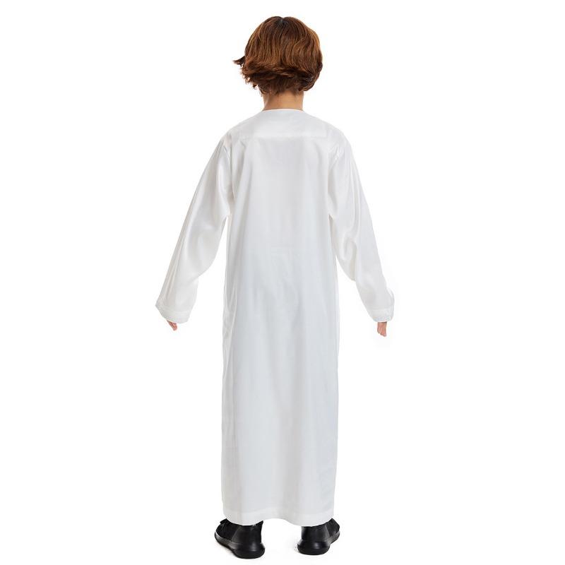 Muslim Saudi Arab Kids Boys Kaftan Robe Dishdasha Abaya Thobe Jubba Thoub Dress