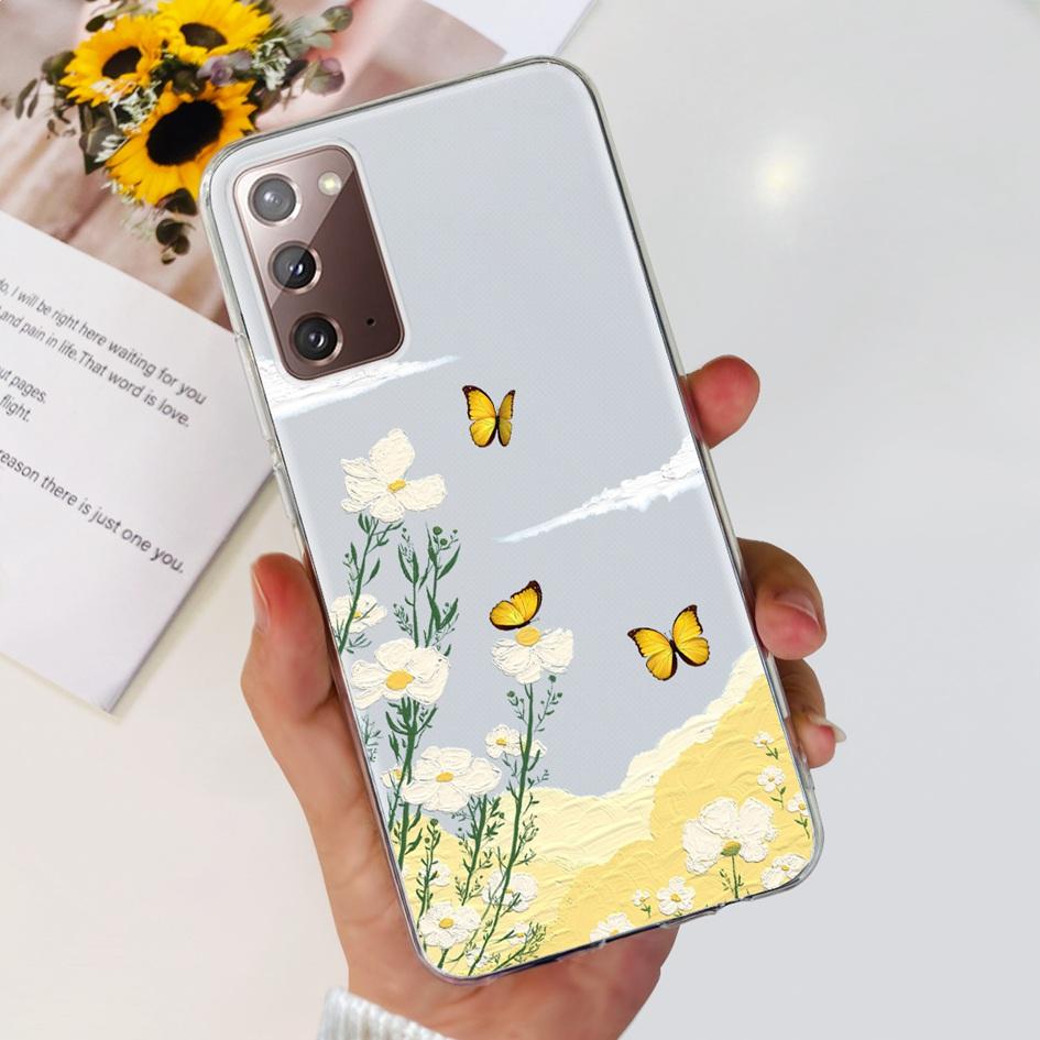 Чехол для Samsung Note 20 5G SM-N981B Популярный Цветок Тонкий Мягкий Силиконовый Чехол для Телефона для Samsung Galaxy Note20 Ultra 5G Funda Capa