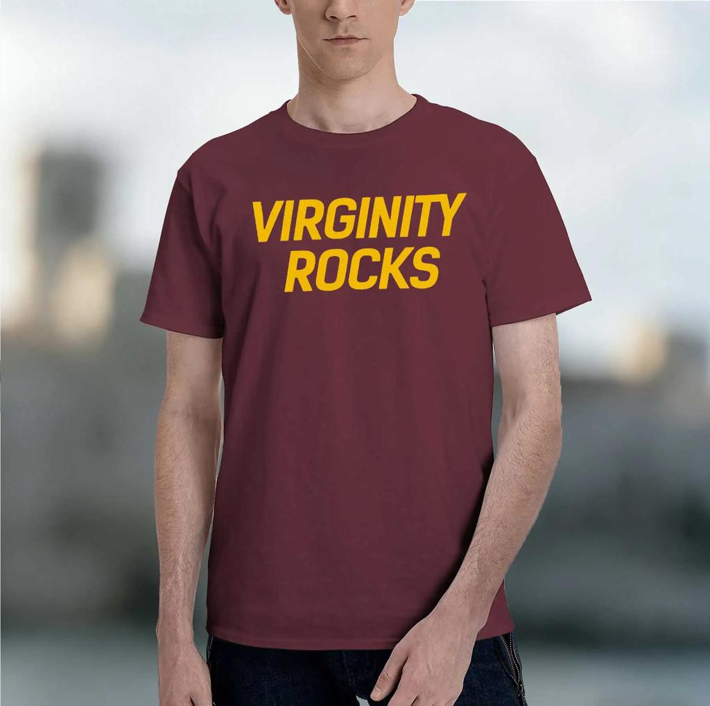 Virginity Rocks 2026 New Fashion Heavyweight Hot Selling Retro Printed Pattern Fun Round Neck Tshirt For Daily Comfort