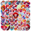 50 Funny Clown Stickers Circus Hip-hop Clown Doodle Stickers Cartoon Graffiti Suitcase Stickers