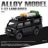 1/32 Land Range Rover Defender Van Alloy Camping Car Model Diecasts Metal Toy Off-Road Vehicles Car Model Sound Light Kids Gifts