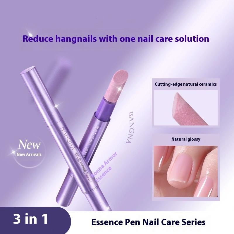 3In1 Ceramic Nail Cuticle Oil Brighten Moisturizing Nail Cuticle Remover Pen Prevent Nail Damage Manicure Care Tool