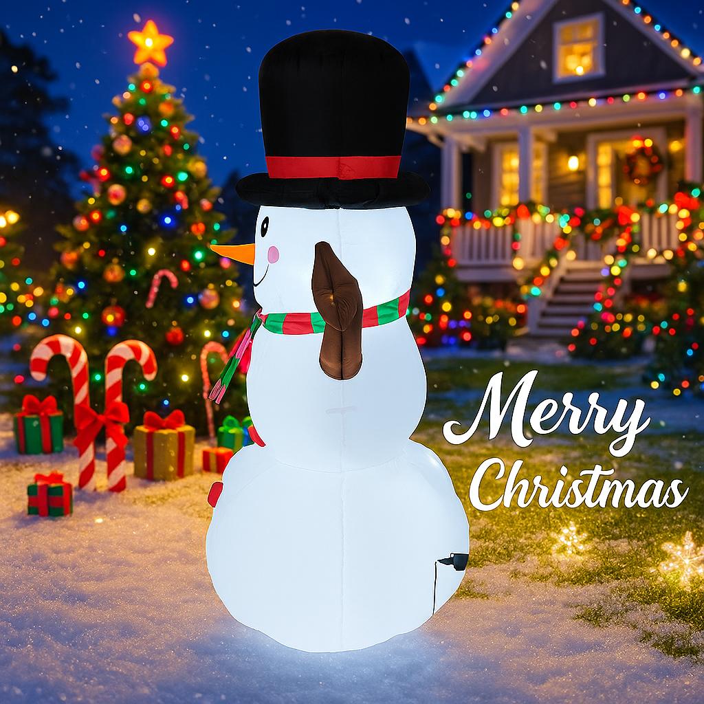 5.2FT Xmas Inflatable Yard Decor LED Snowman Toy Christmas Outdoor Home Decoration Ornament Festive Gift Supplies Holiday Decor