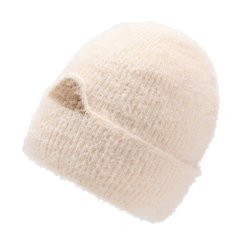 Утолщенная вязаная шапка на осень и зиму, теплая шерстяная шапка, утолщенная флисом, шапка-пуловер с кошачьими ушками, защита ушей, защита лица, шапка для маленькой девочки