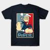 Мужская черная футболка с принтом Popeye, печать на трансферной бумаге без вырезания, хлопковая футболка