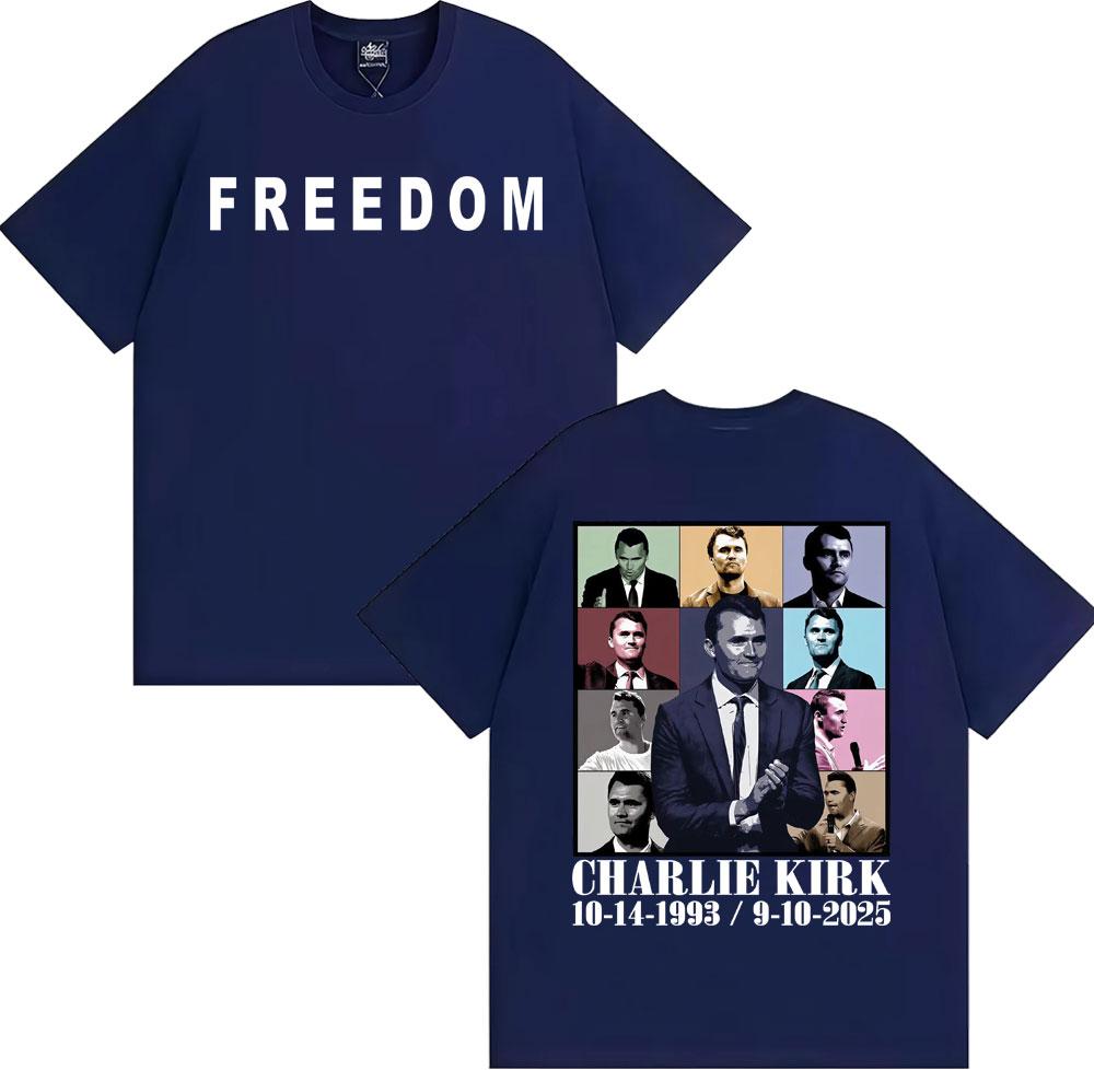 Justice for Charlie Kirk Memorial Freedom Tshirt Unisexs Clothing Fashion High Street Trend T Shirts Cotton Comfort Casual Tshirt
