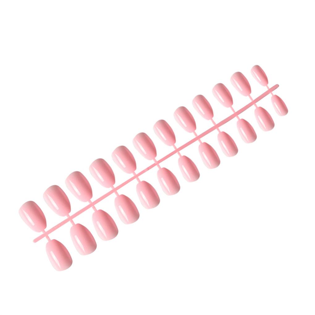 Pack of 24 Short Ballerina Safe Scratch-resistant Coffin False Nails French Style DIY Graceful Personality Acrylic Nail