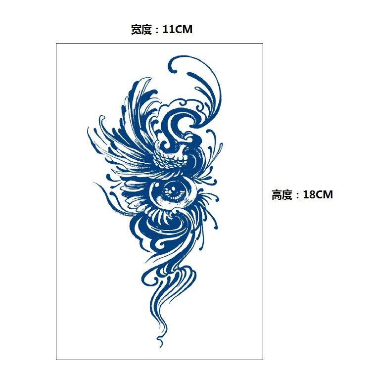 Постепенное изменение геометрический травяной сок лиса кит русалка имитация татуировки наклейка, переводная наклейка на воду