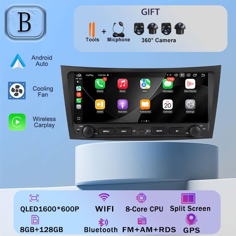 Écran Android 16 de 9,3 pouces pour Mercedes Benz Classe E W211 E200 E220 E300 E350 E240 E270 E280 Classe CLS W219 2002 - 2009 WiFi 4G CarPlay