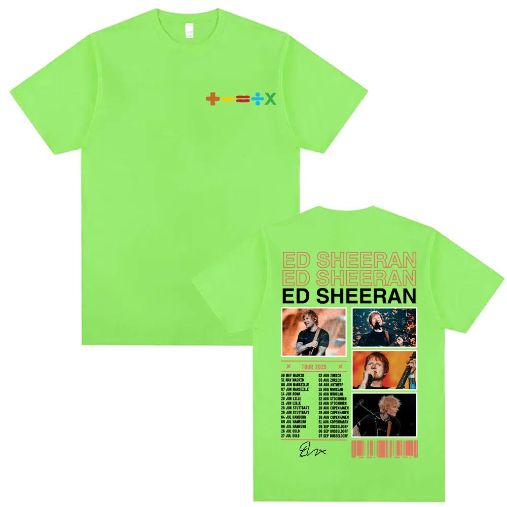 Ed Sheeran Tour 2025 Graphic Tee Shirt Unisexs Retro 90s Hip Hop Pop Music Tshirt Unisex Summer ONeck Tops Short Sleeve T Shirts