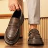 Мода Модный Дизайнер Мужская Обувь Толстоподошвенные Повседневные Лоферы Мужские Туфли Дерби Мужские Деловые Формальные Туфли для Платья Обувь для Вождения