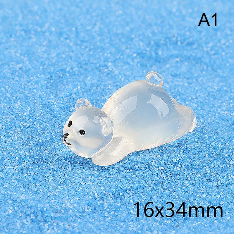 1 шт. светящиеся миниатюры белых медведей, светящиеся в темноте мини-фигурки белых медведей, кукольный домик своими руками, садовые цветочные горшки, микропейзажи