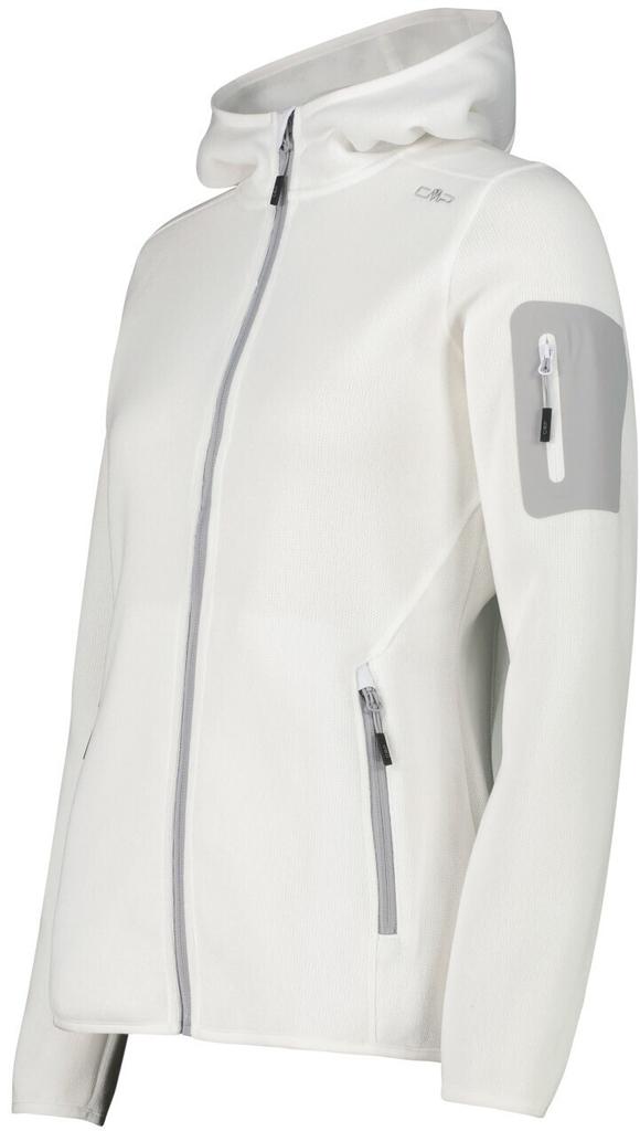 Jacket CMP Woman Fleece Jacket Fix Hood (3H19826) Jacket Knitted Melange Hoody (3h19826-A001) White