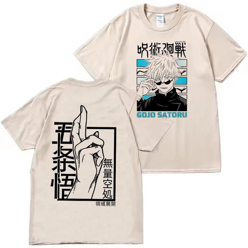Японская аниме-футболка Jujutsu Kaisen для женщин, унисекс, унисекс, футболки с рисунком Gojo Satoru, женская мода, повседневная футболка, футболка унисексga