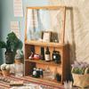 S/L 1 шт. Двухуровневый деревянный настольный шкаф для хранения вещей с прозрачной откидной крышкой, многоцелевая стойка для хранения разных вещей, игрушек и приправ.
