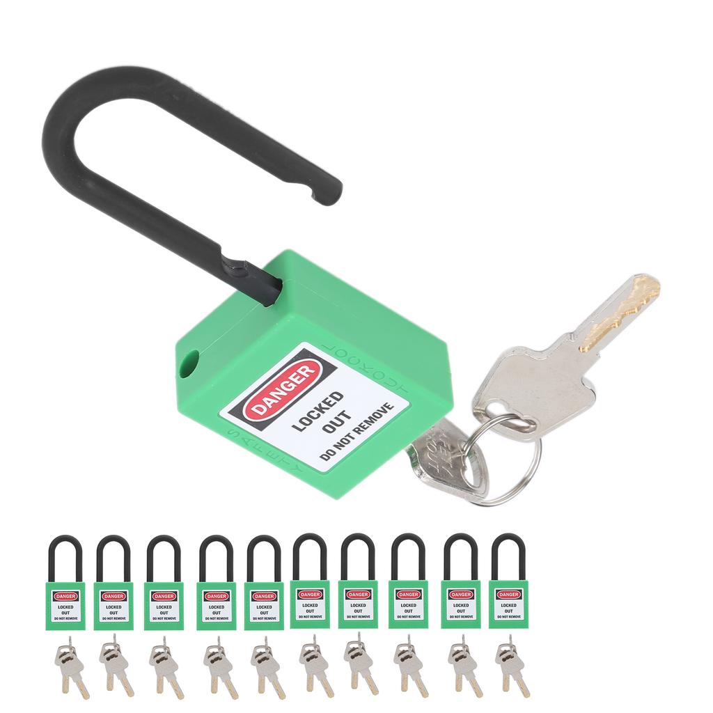 10Set 38mm 1.5in Safety Padlock Engineering Insulation DustProof for Factories Construction Sites Hospitals Chemicals
