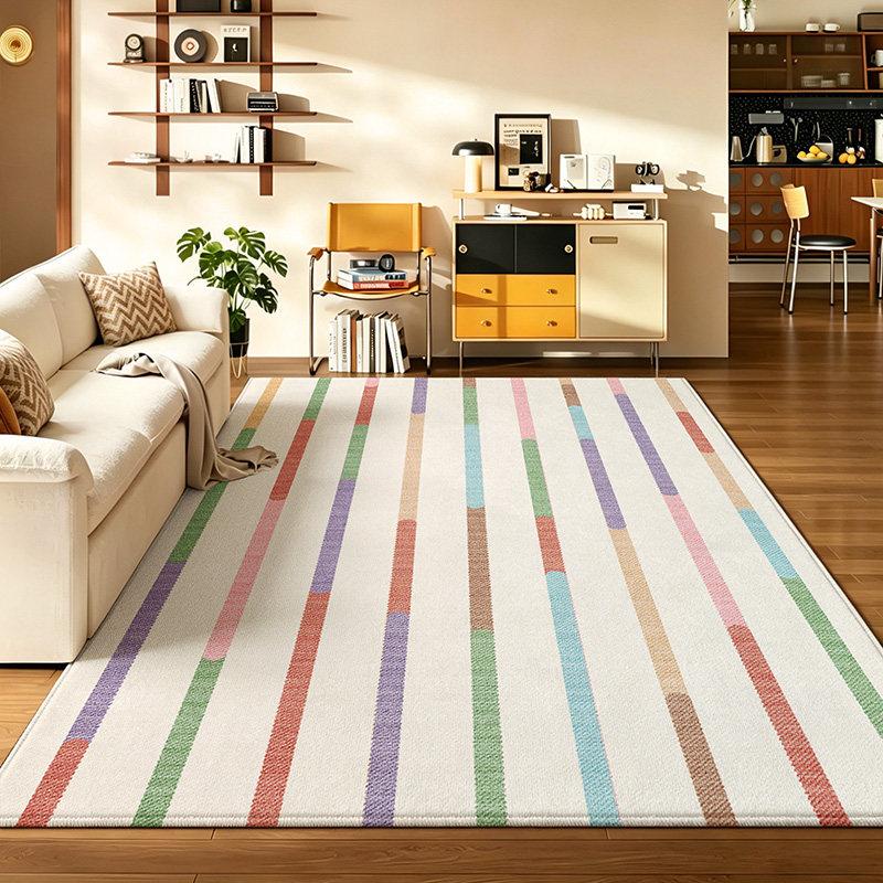 Nordic Style Living Room Decoration Large Carpet Dopamine Color Rugs for Bedroom Washable Lounge Floor Mat Anti-slip Bedside Rug