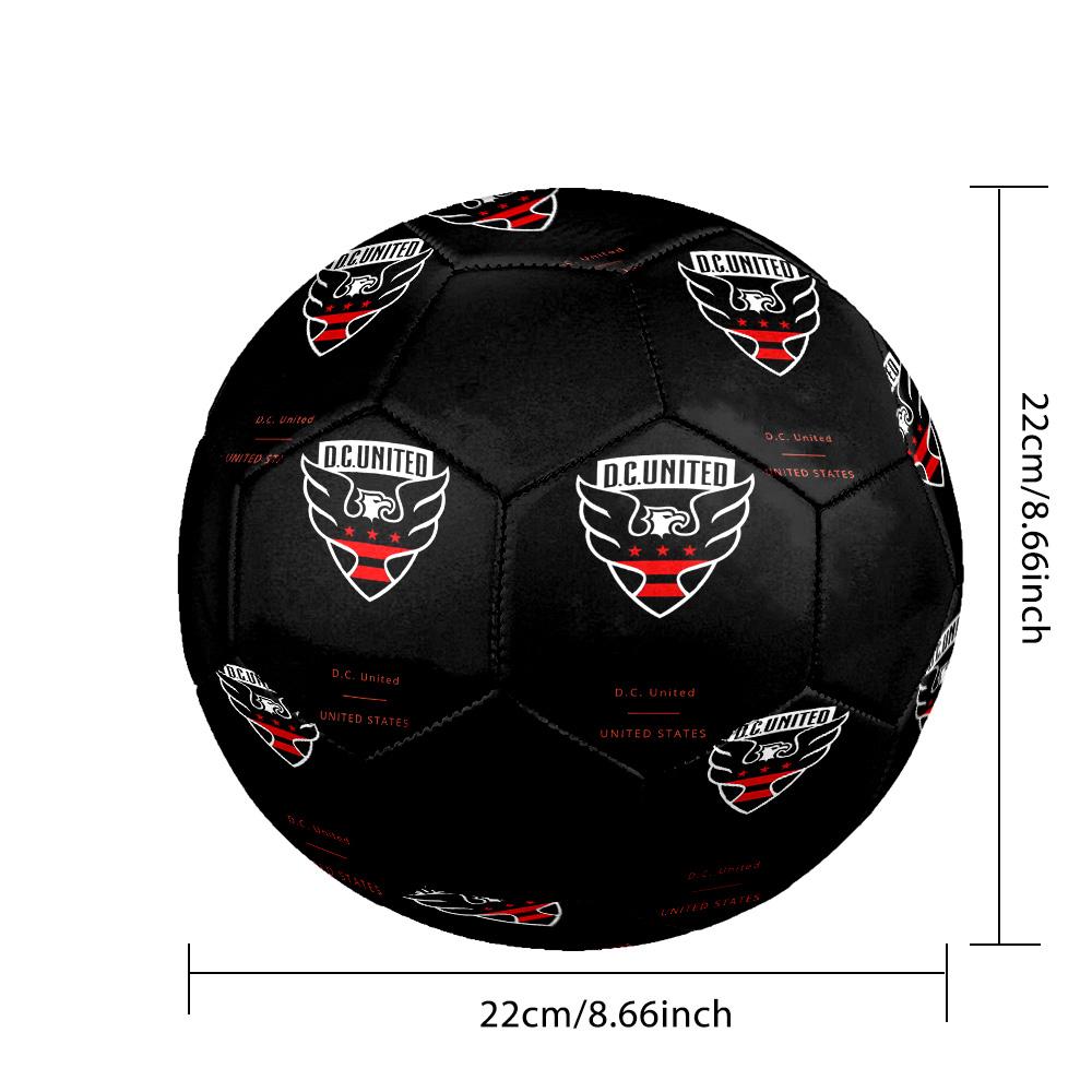 D.C. United Indoor Soccer Ball Colorful All Ages Size 5 Machine Stitched PVC Competition Ready Durable High-Bounce