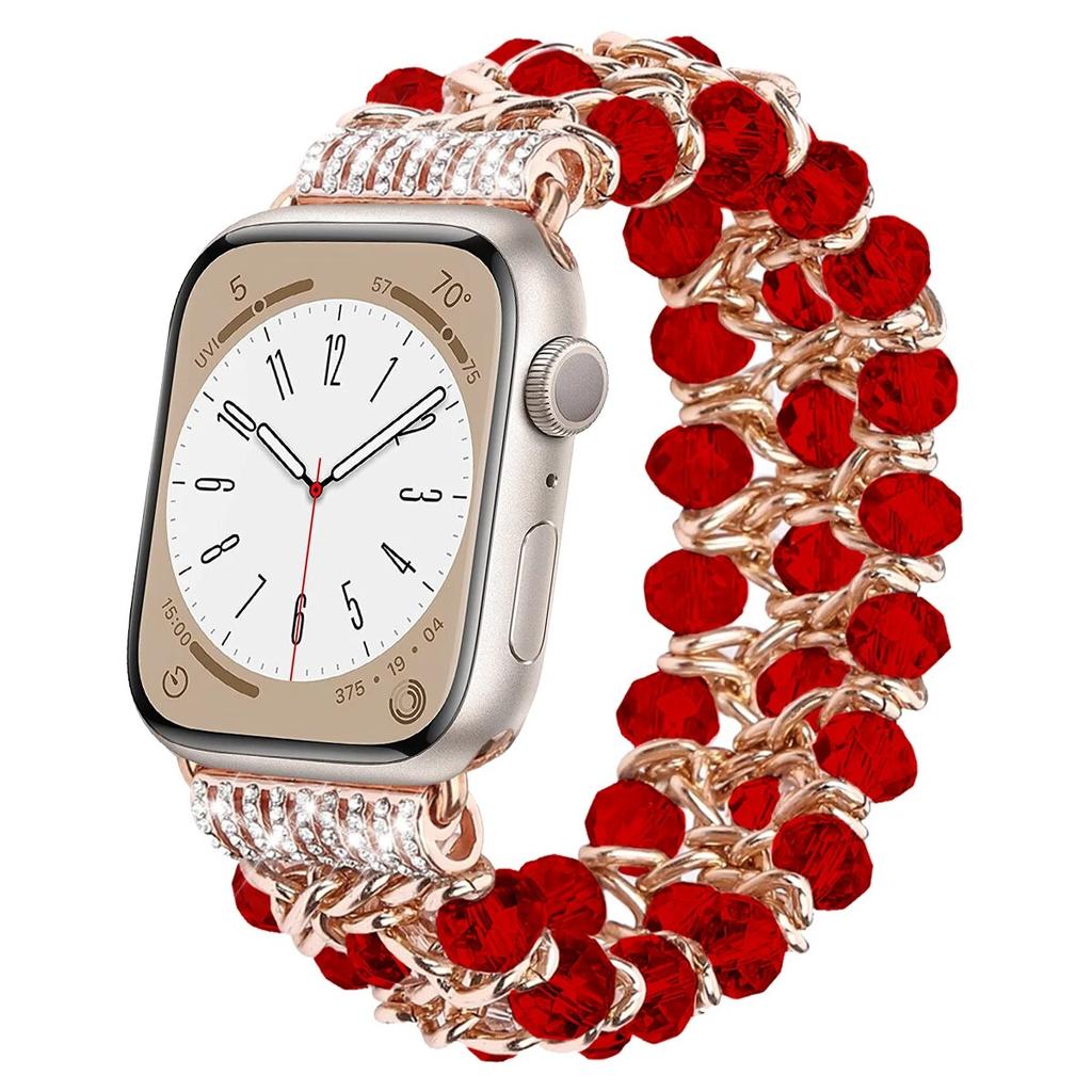 Женские часы Apple Watch с блестящим жемчугом, 38 мм, 40 мм, 41 мм, 42 мм, 44 мм, 45 мм, ремешок iWatch Ultra Series SE 9, 8, 7, 6, 5, 4, 3, 2, 1 ремешок