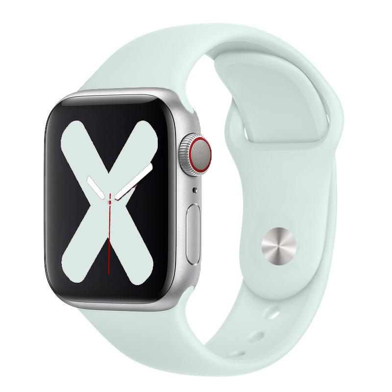 Ремешок для Apple Watch 44мм 45мм 40мм 41мм 42мм 46мм Спортивный силиконовый ремешок для смарт-часов Браслет iWatch Серии 10 9 8 11 SE 3