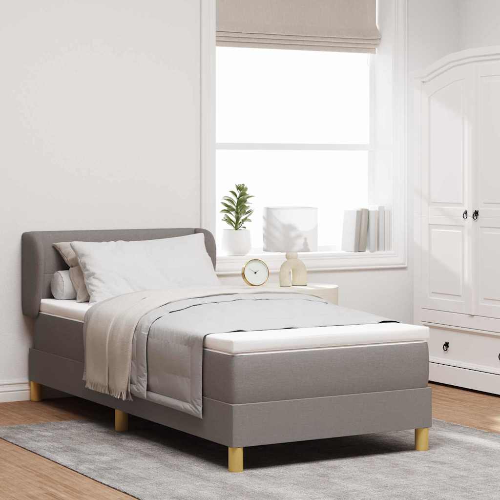 Box Spring Bed with Headboard Taupe 80 x 200 cm Fabric