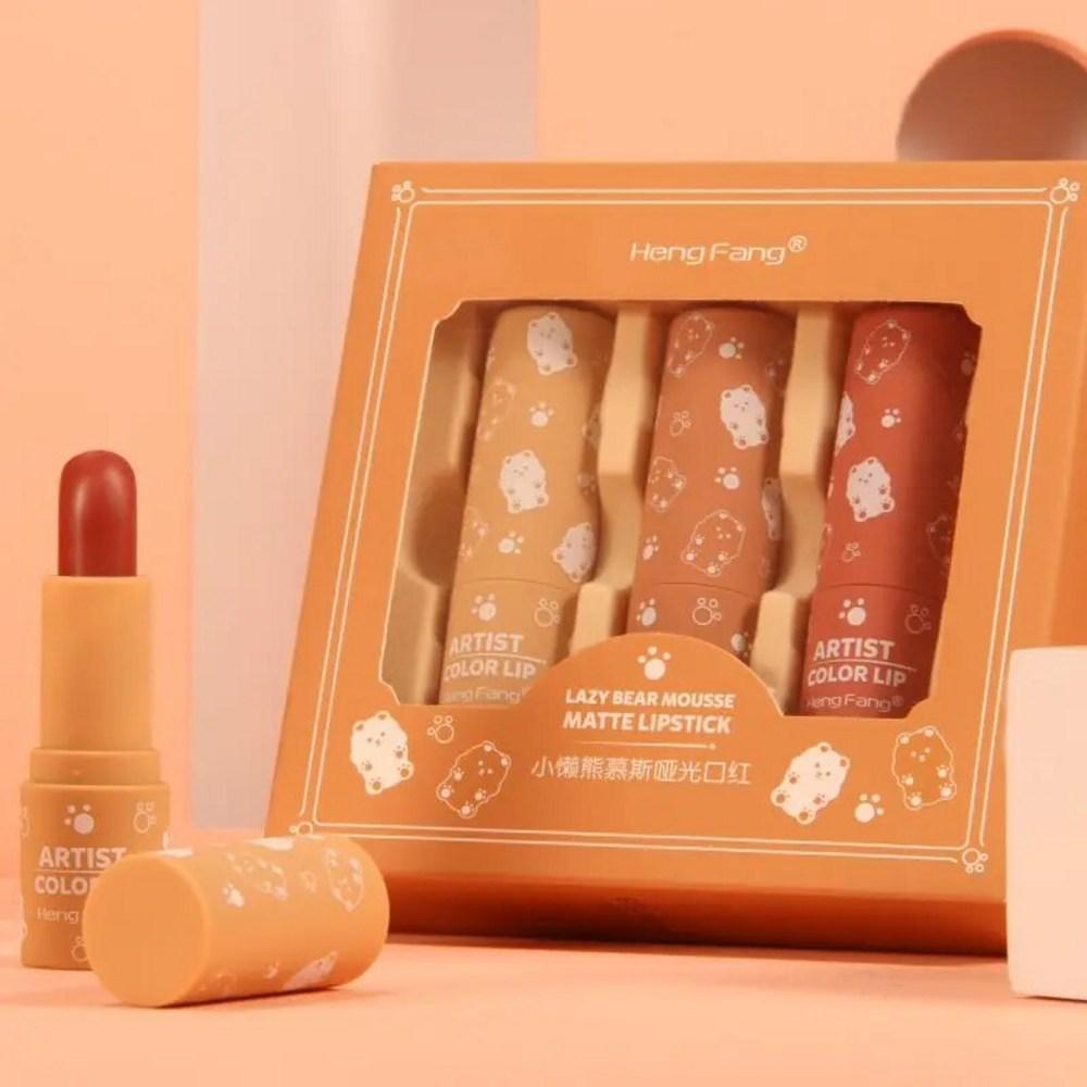 Healer 5/3 Color Lipstick Matte Set Waterproof Long Lasting Makeup Kit Non-Cup Attractive Lips, 01 A1, 1 Piece