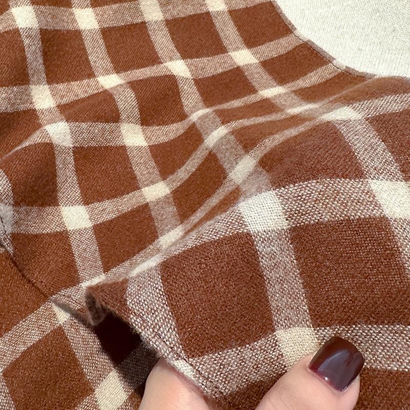 1Pc Plaid Pattern Multi-functional Acrylic Cashmere-like Versatile Solid Color Leisure Shawl Scarf Diamond Shaped