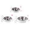 Миска из нержавеющей стали для подвешивания для питомцев, для кормления собаки, кошки, птицы, попугая, для еды, воды, клетка, чашка