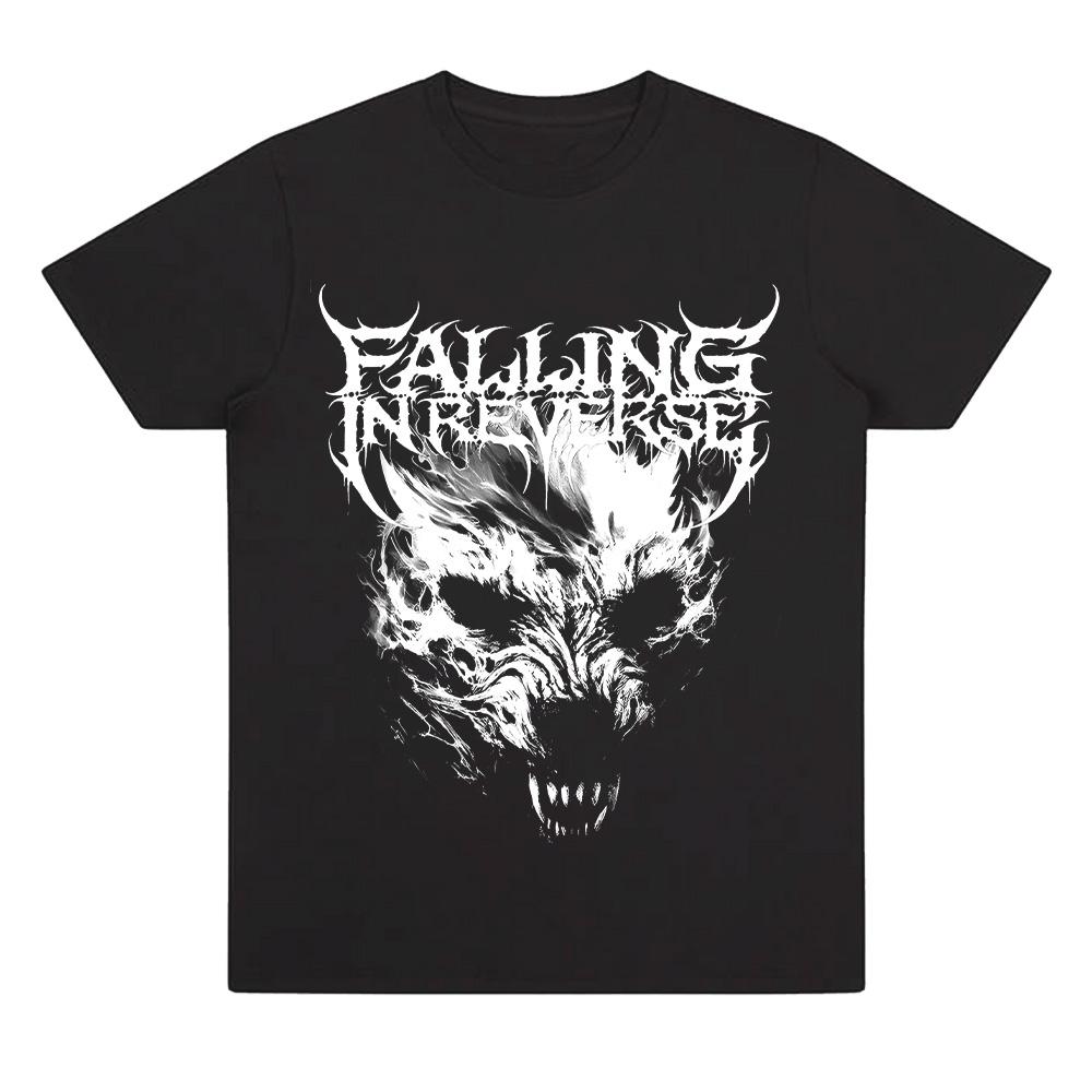 Футболка с волком Рок-группа Falling In Reverse Футболка Летняя Мужская Женская Повседневная Уличная Одежда Хлопок Винтажные Футболки Комфорт - Мужская Su...