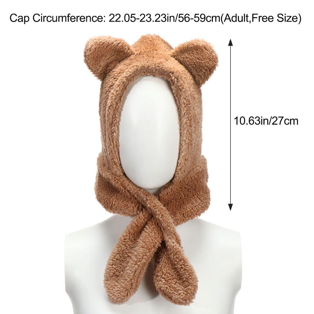 Warm Plush Cute Beanies Caps Earflap Earmuff Bear Ear Hat Winter Hats