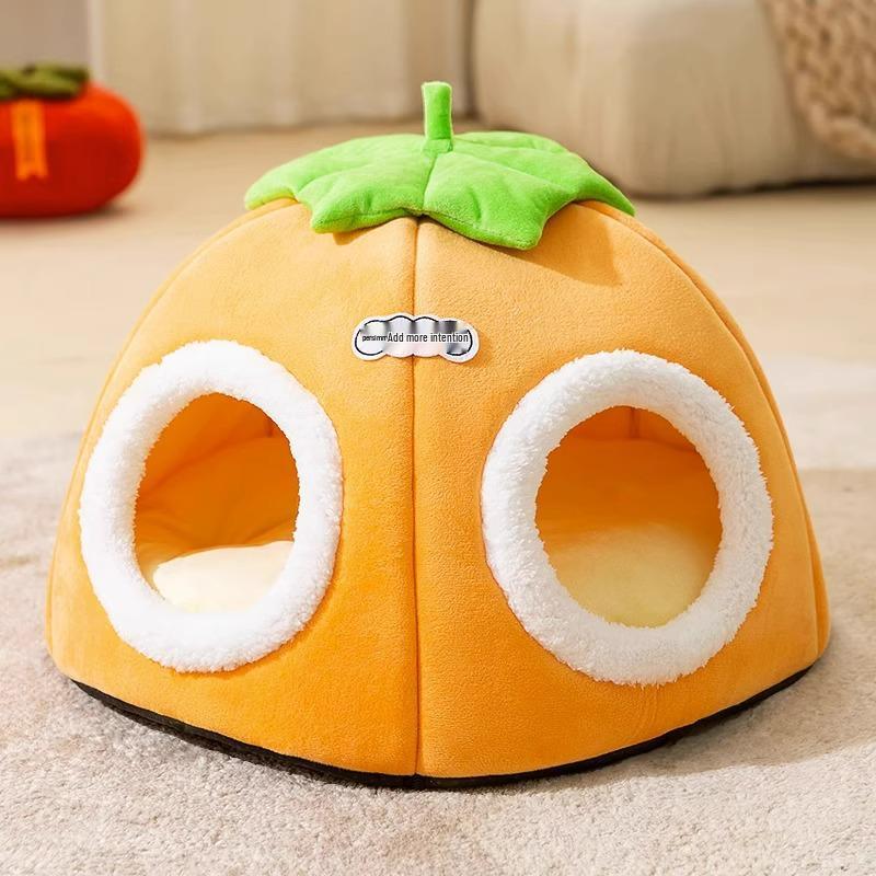 Cozy Autumn/Winter Pet Nest: Warm, Thick, Semi-Enclosed for Cats & Large Dogs