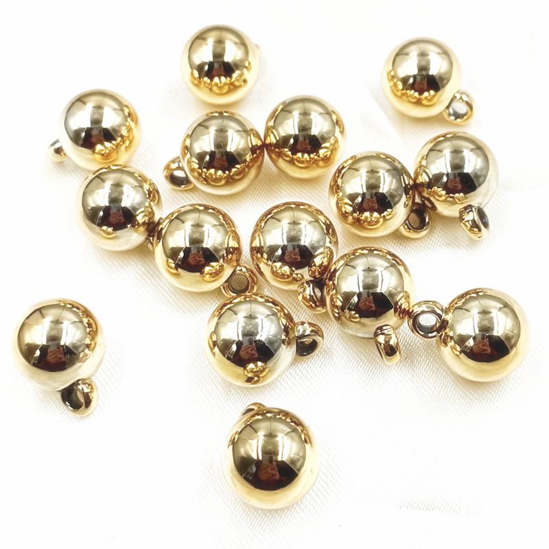 Творческий браслет, модное ожерелье своими руками, подчеркивающее отверстие для подвешивания, материалы ручной работы, металлическая текстура, 10 шт., круглые бусины, гальванизированные ювелирные аксессуары