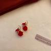 Серьги-гвоздики с красной кисточкой из серебряной иглы - Высококлассный ретро универсальный дизайн для женщин