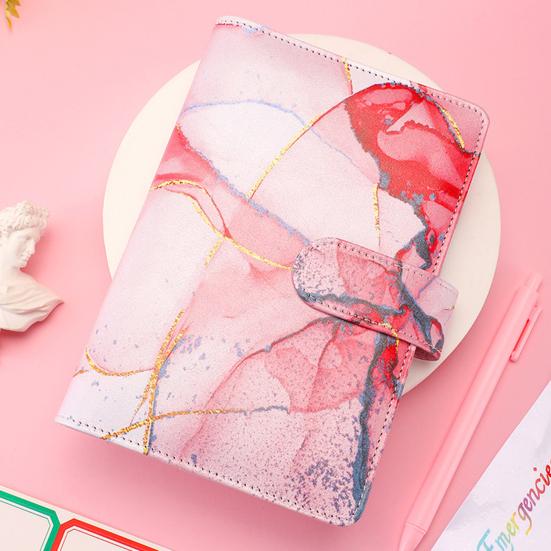 Блокнот-планировщик бюджета, полезный с наклейками и линейками, сумки на молнии, цветной органайзер формата А6 с мрамором, органайзер для денег, переплет книг для школы