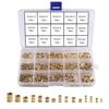 Knurled Nuts, 330-Piece Set, M2, M3, M4, M5, Brass, Built-in Nuts, Injection Molded Round Insert Nuts