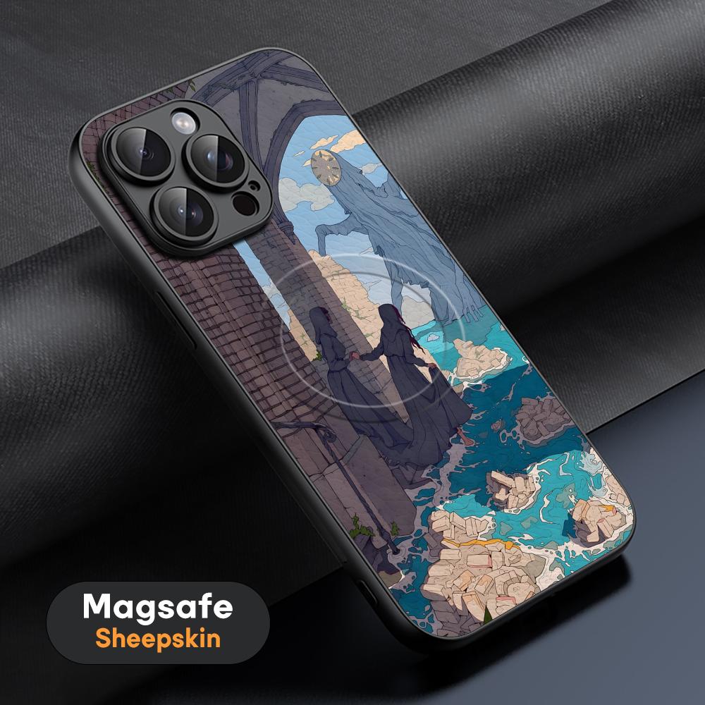 Art Lonomycin style Popular Phone Case For iPhone 17 16 15 14 13 12 11 Plus Pro Max High-end Luxury Magsafe Sheepskin