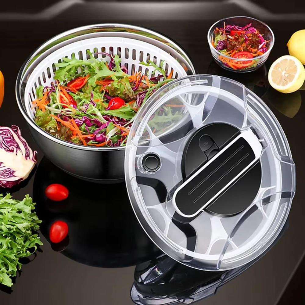 Manual Vegetable Dehydrator Stainless Steel Fruit Washer Salad Spinner Kitchen Accessories